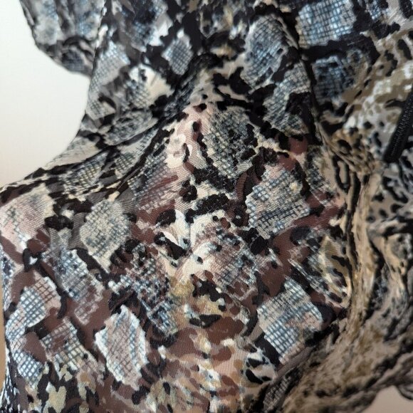 Alice+Olivia Coco Burnout Midi Crepe de Chine Silk Dress, Sz 0 - Picture 4 of 9